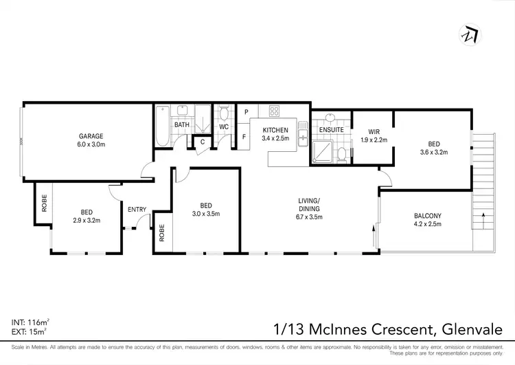 Floorplan of Homely semi-detached listing, 1 & 2/13 McInnes Crescent, Glenvale QLD 4350