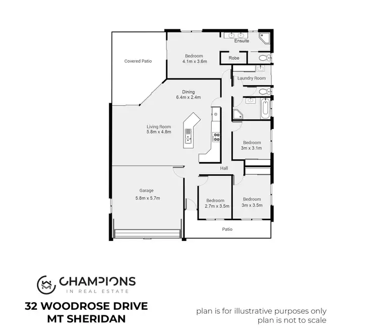 Floorplan of Homely house listing, 32 Woodrose Drive, Mount Sheridan QLD 4868