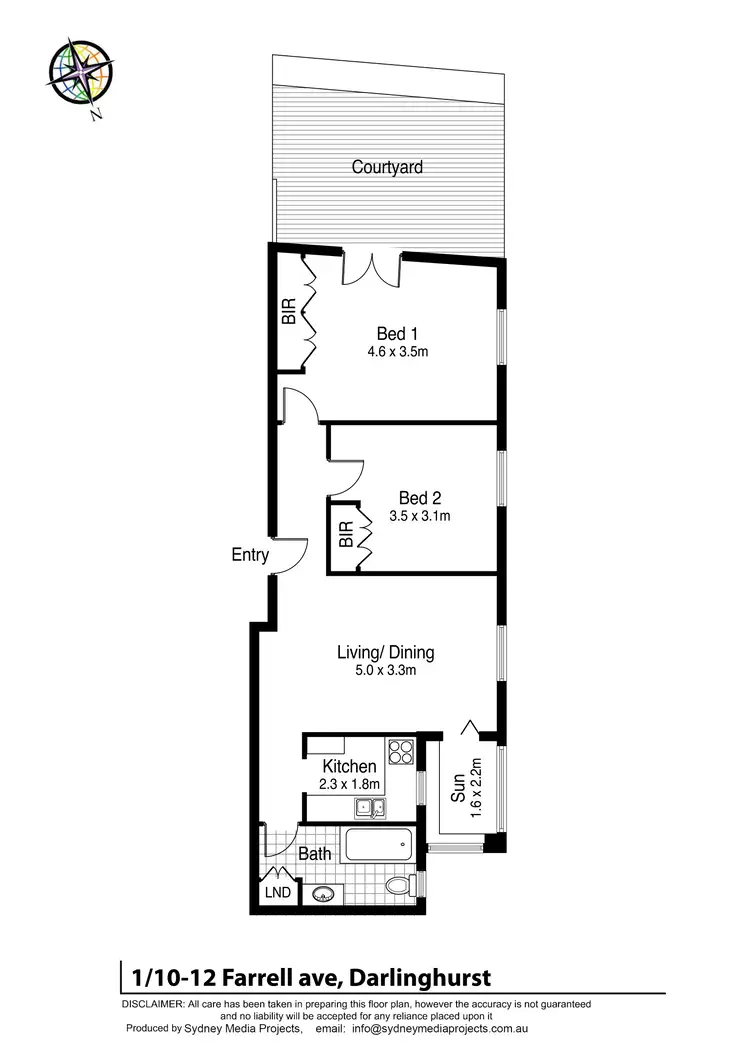Floorplan of Homely apartment listing, 1/10-12 Farrell Avenue, Darlinghurst NSW 2010