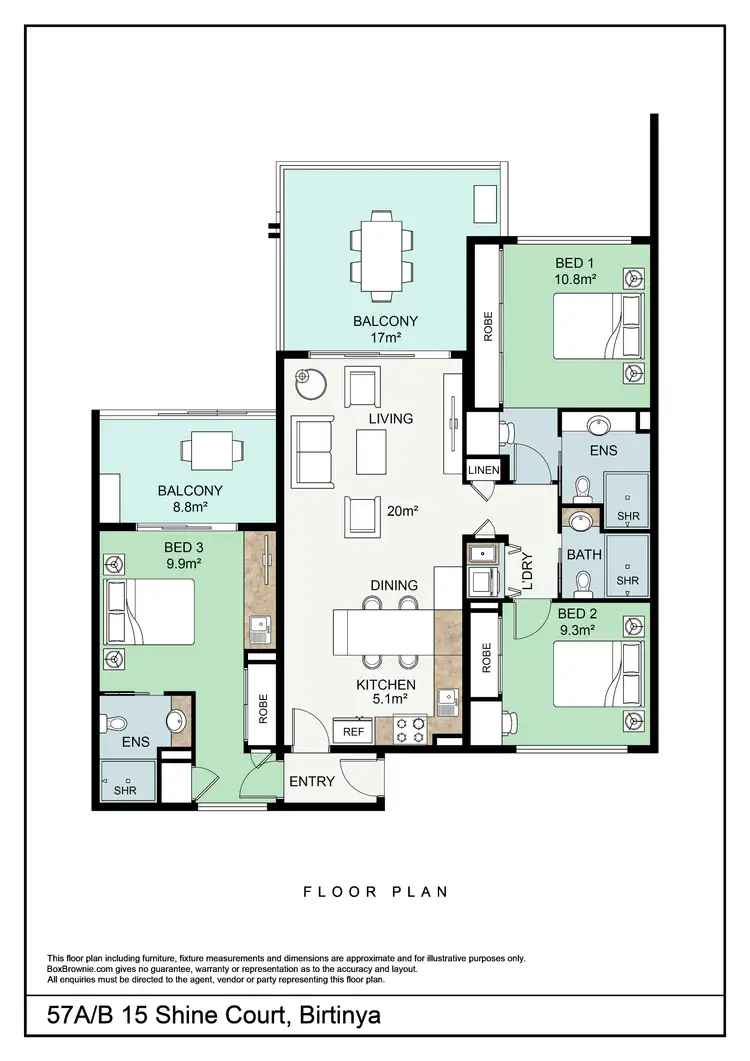 Floorplan of Homely apartment listing, 57a & 57b/15 Shine Court, Birtinya QLD 4575