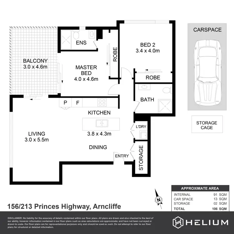 Floorplan of Homely apartment listing, 156/213 Princes Highway, Arncliffe NSW 2205