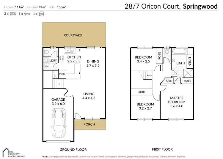 Floorplan of Homely townhouse listing, 28/7 Oricon Court, Springwood QLD 4127