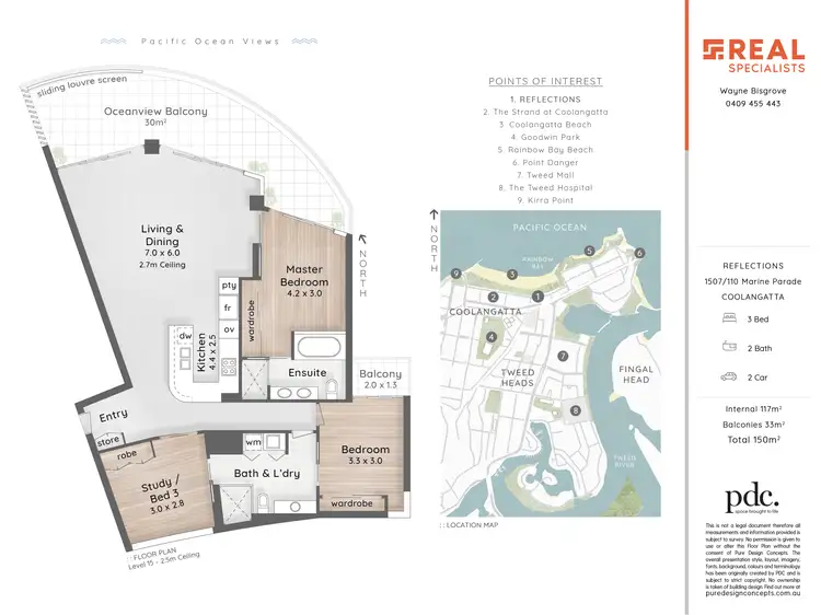 Floorplan of Homely unit listing, 1507/110 Marine Parade 'Reflections Tower Two', Coolangatta QLD 4225