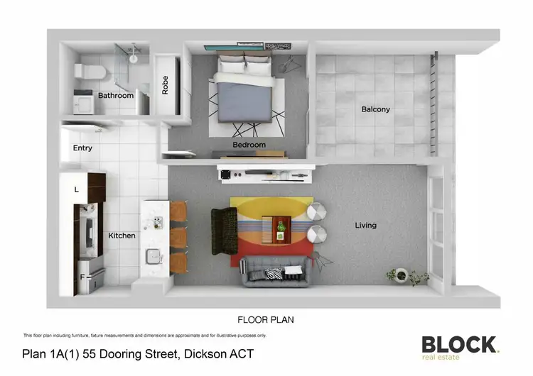 Floorplan of Homely apartment listing, 410/55 Dooring Street, Dickson ACT 2602