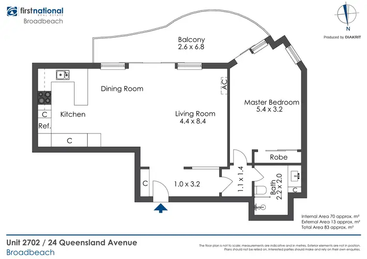 Floorplan of Homely unit listing, 2702/24 Queensland Avenue, Broadbeach QLD 4218