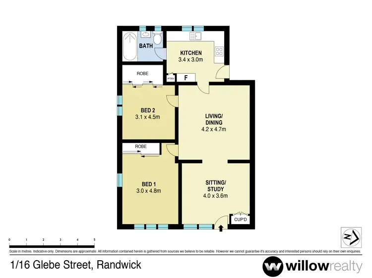 Floorplan of Homely apartment listing, 1/16 Glebe Street, Randwick NSW 2031