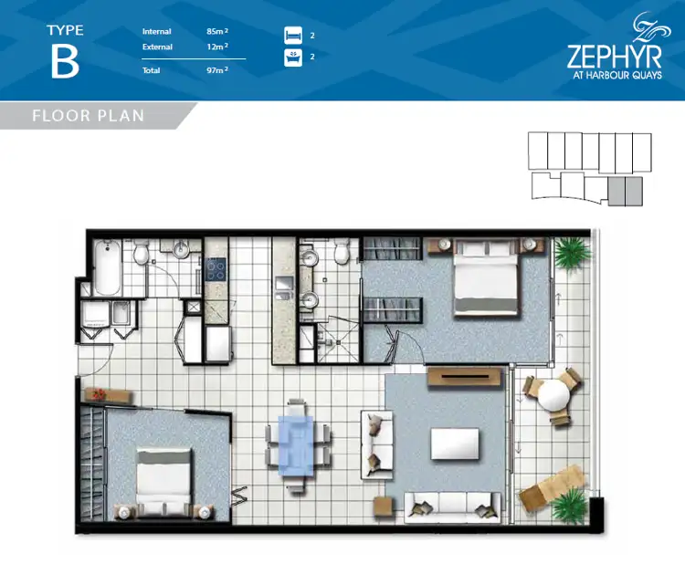 Floorplan of Homely apartment listing, 601/15 Compass Drive, Biggera Waters QLD 4216