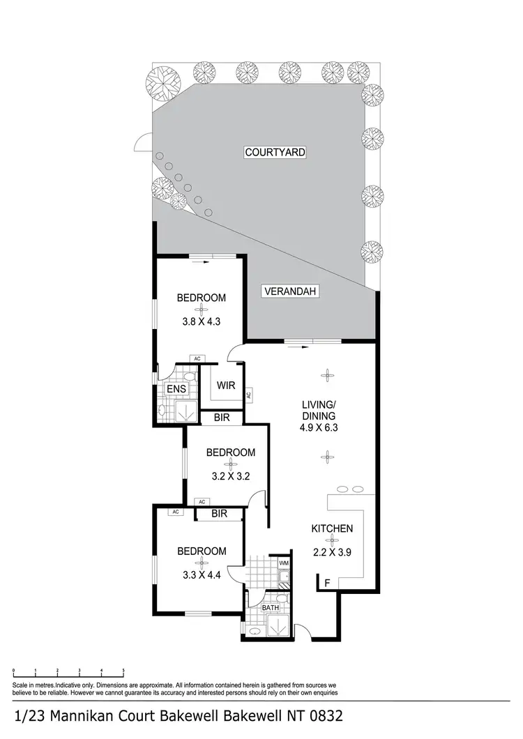 Floorplan of Homely unit listing, 1/23 Mannikan Court, Bakewell NT 832