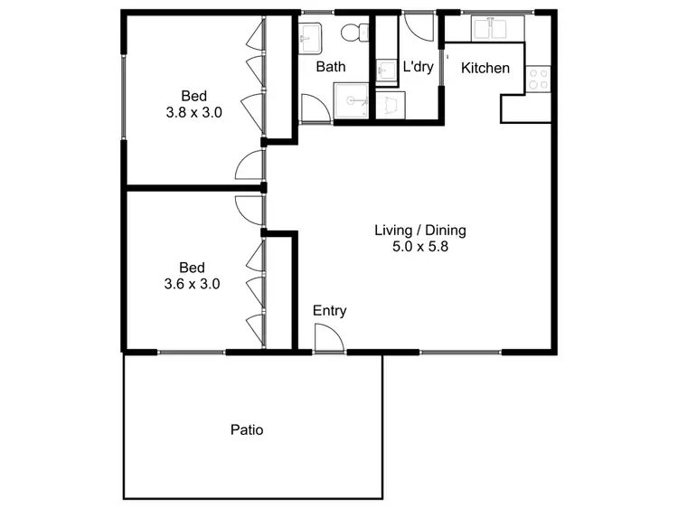 Floorplan of Homely unit listing, 1/5 Midland Highway, Mansfield VIC 3722