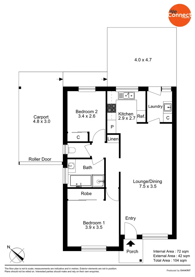 Floorplan of Homely unit listing, 6/89 Flaxmill Road, Morphett Vale SA 5162