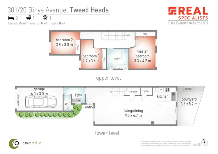 Floorplan of Homely townhouse listing, 301/20 Binya Avenue 'Kirra Shores', Tweed Heads NSW 2485