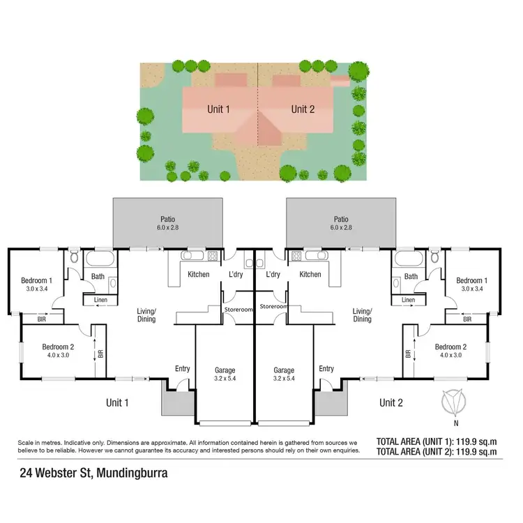 Floorplan of Homely semi-detached listing, 24 Webster Street, Mundingburra QLD 4812