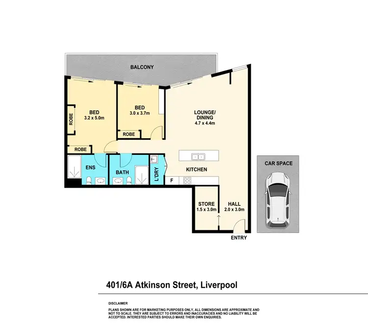 Floorplan of Homely apartment listing, 401/6A Atkinson St Liverpool, Liverpool NSW 2170