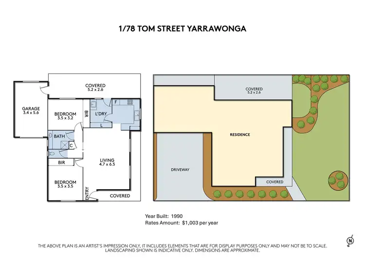 Floorplan of Homely unit listing, 1/78 Tom Street, Yarrawonga VIC 3730