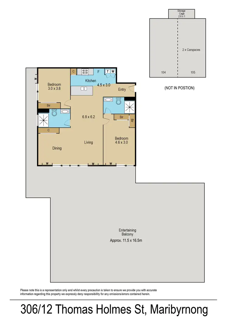 Floorplan of Homely apartment listing, 306/12 Thomas Holmes Street, Maribyrnong VIC 3032