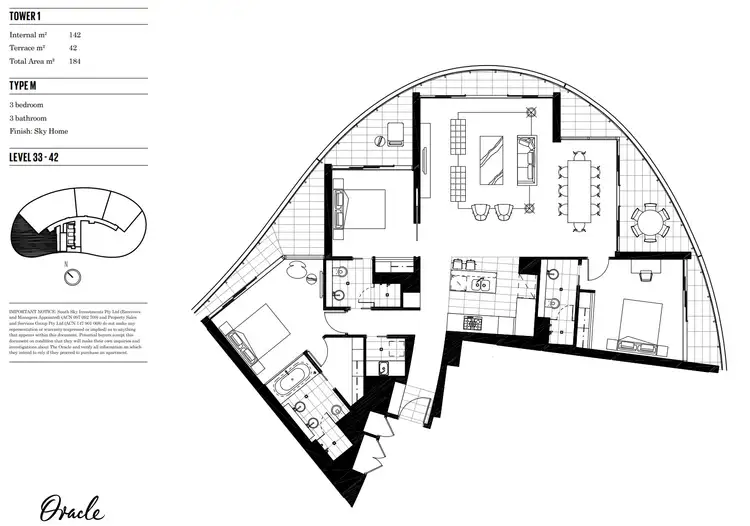 Floorplan of Homely apartment listing, 4001/1 Oracle Boulevard, Broadbeach QLD 4218