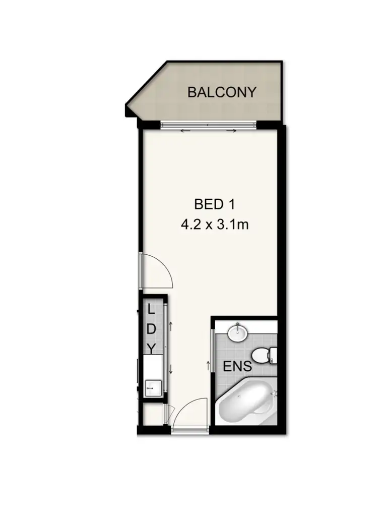 Floorplan of Homely apartment listing, 319/5 Edmondstone Street, South Brisbane QLD 4101