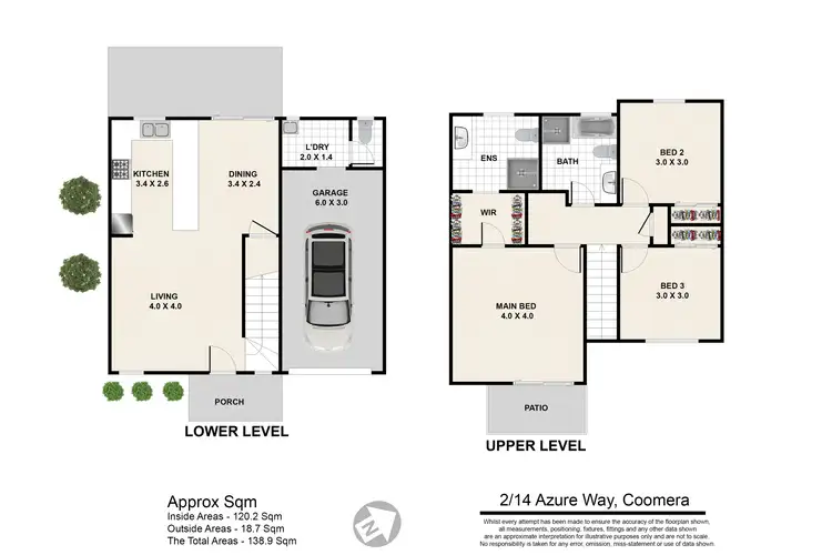 Floorplan of Homely semi-detached listing, 2/14 Azure Way, Coomera QLD 4209