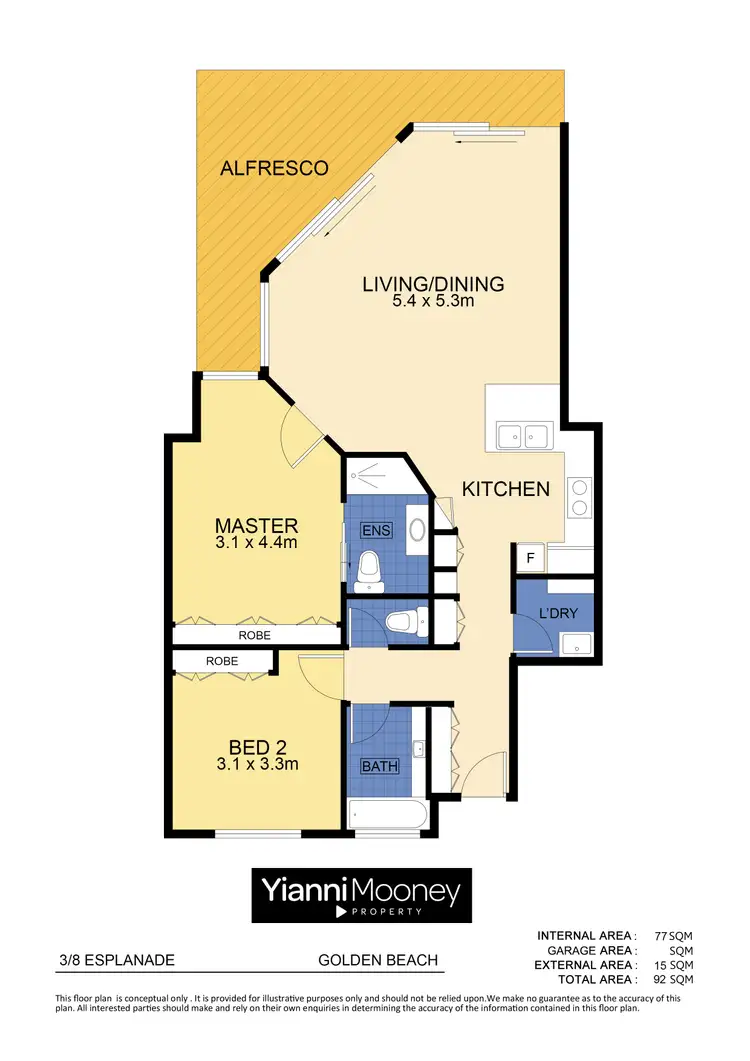 Floorplan of Homely unit listing, 3/8 Esplanade, Golden Beach QLD 4551