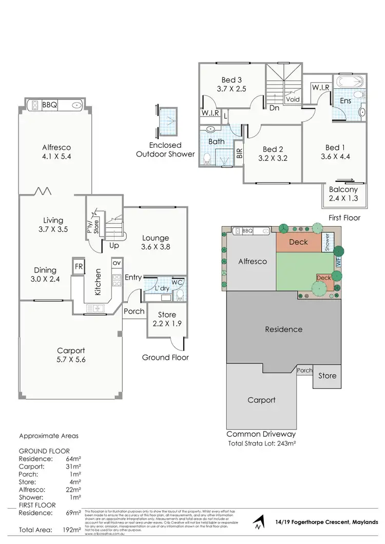 Floorplan of Homely townhouse listing, 14/19 Fogerthorpe Crescent, Maylands WA 6051