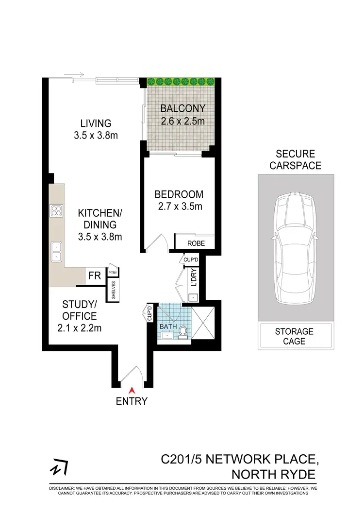 Floorplan of Homely apartment listing, c201/5 Network Place, North Ryde NSW 2113