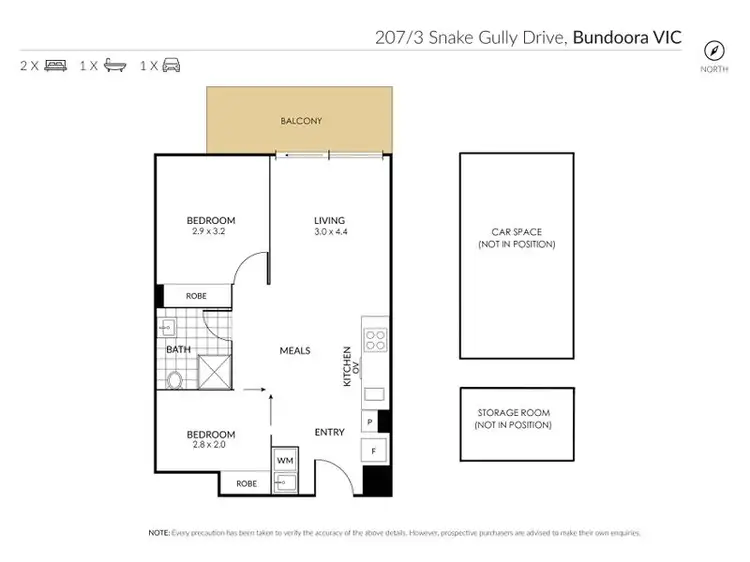 Floorplan of Homely apartment listing, 207/3 Snake Gully Drive, Bundoora VIC 3083