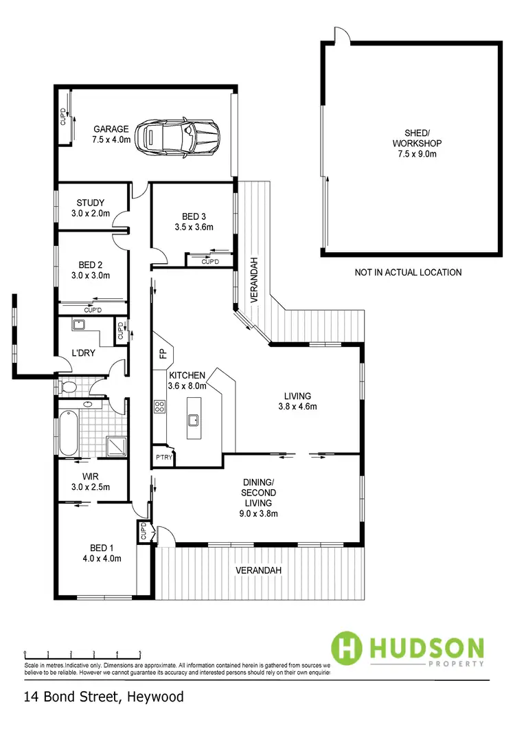 Floorplan of Homely rural property listing, 14 Bond Street, Heywood VIC 3304