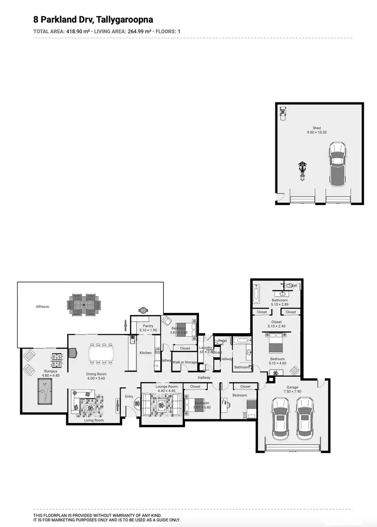 Floorplan of Homely house listing, 8 PARKLAND DRIVE, Tallygaroopna VIC 3634
