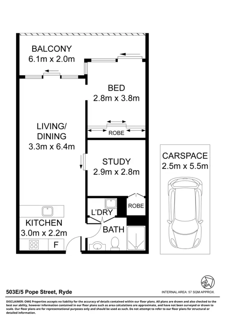 Floorplan of Homely apartment listing, 503e/5 Pope Street, Ryde NSW 2112