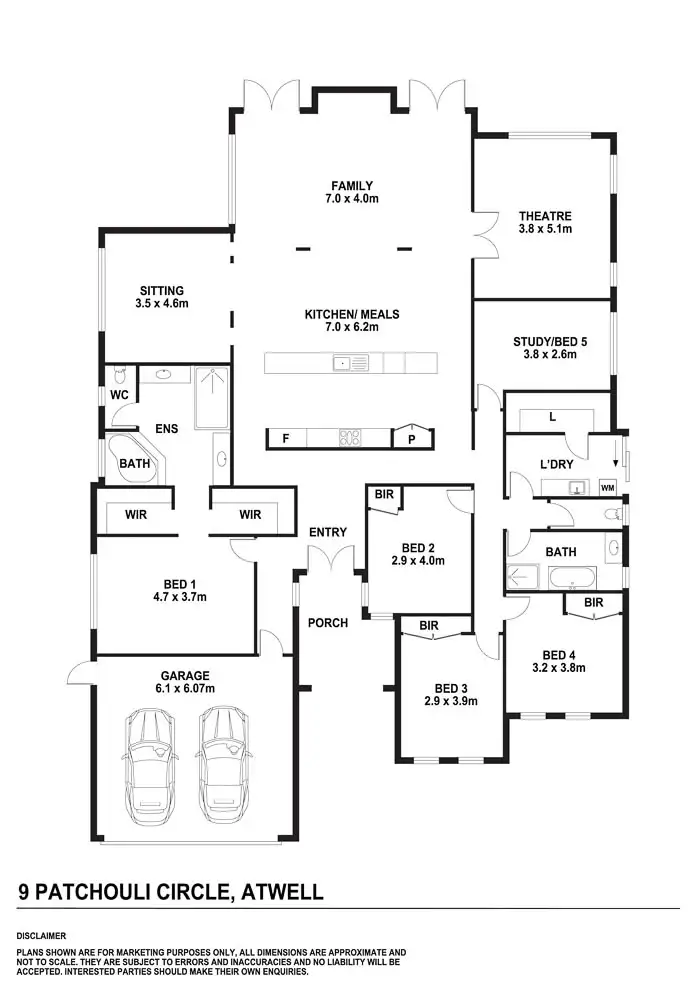 Floorplan of Homely house listing, 9 Patchouli Circle, Atwell WA 6164