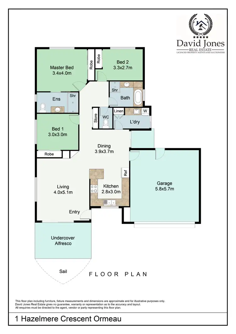 Floorplan of Homely semi-detached listing, 1 Hazelmere Crescent, Ormeau QLD 4208