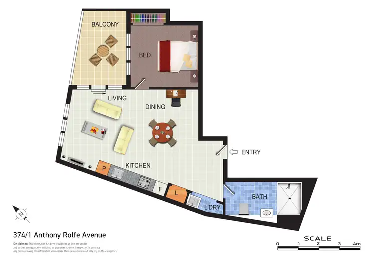 Floorplan of Homely apartment listing, 374/1 Anthony Rolfe Avenue, Gungahlin ACT 2912