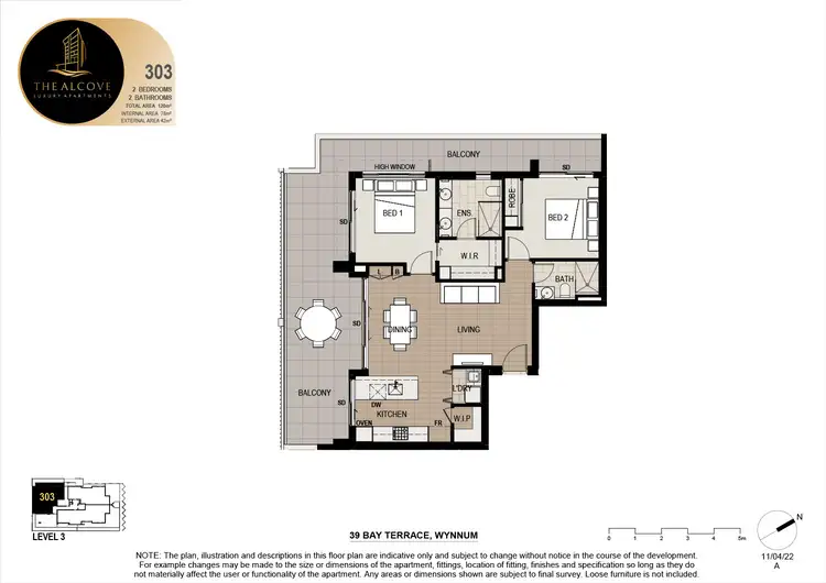 Floorplan of Homely apartment listing, 303/39 Bay Terrace, Wynnum QLD 4178