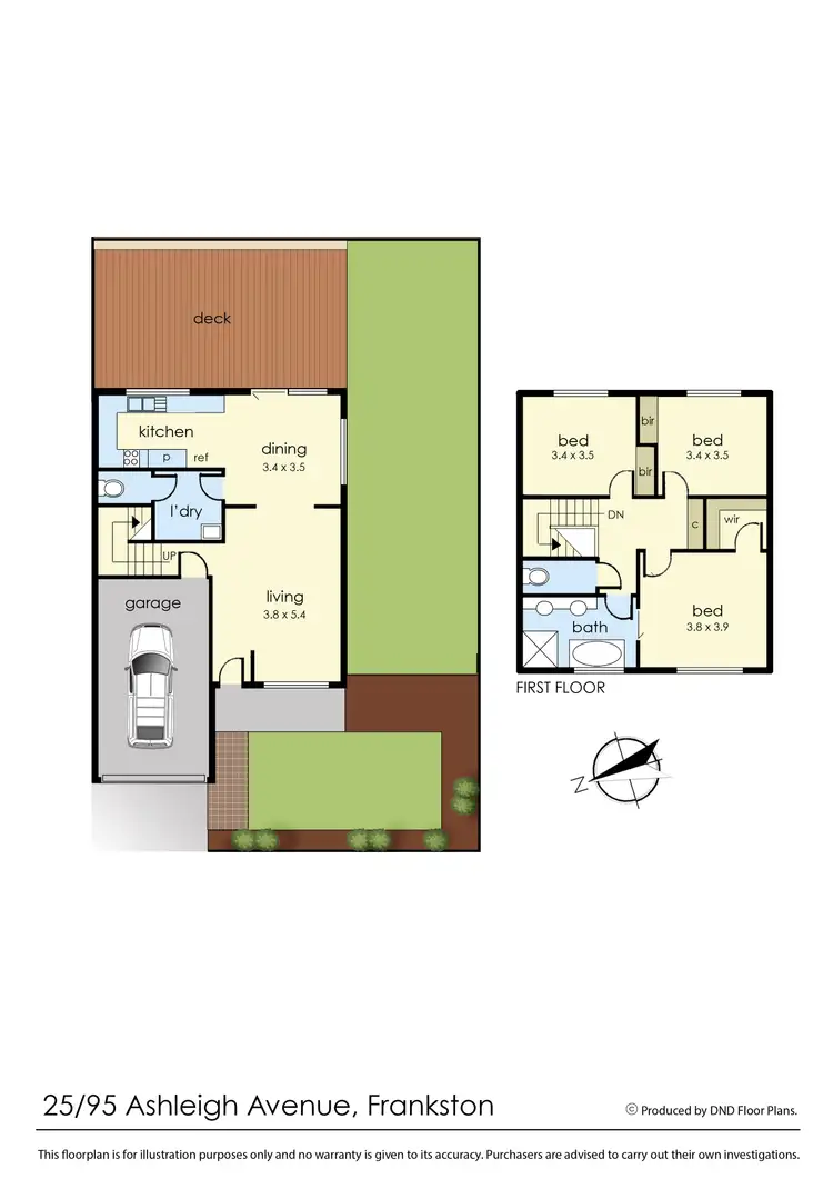 Floorplan of Homely townhouse listing, 25/95 Ashleigh Avenue, Frankston VIC 3199