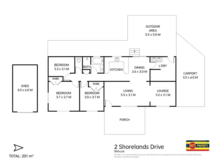 Floorplan of Homely house listing, 2 Shorelands Drive, Withcott QLD 4352
