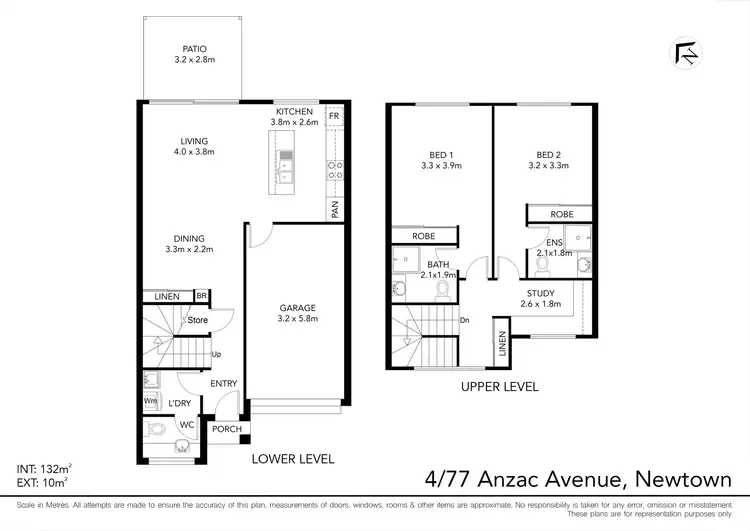 Floorplan of Homely townhouse listing, 4/77 Anzac Avenue, Newtown QLD 4350