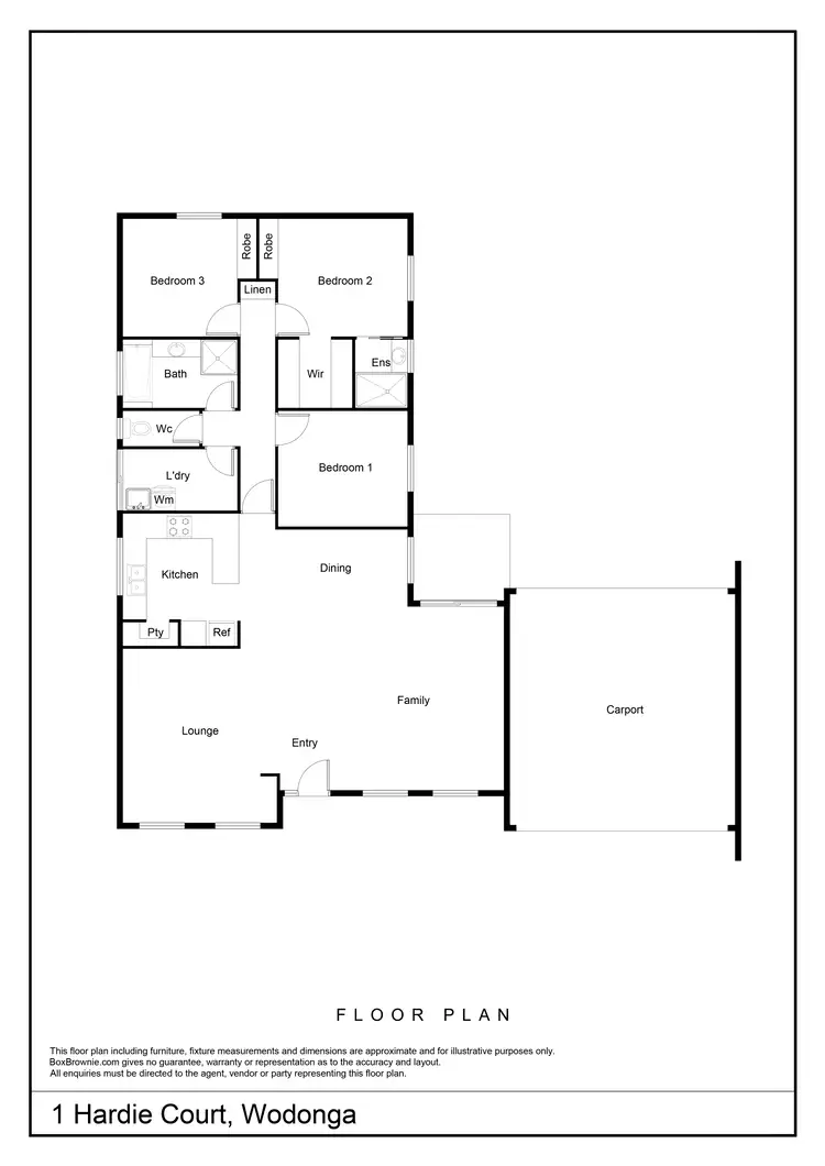 Floorplan of Homely house listing, 1 Hardie Court, Wodonga VIC 3690