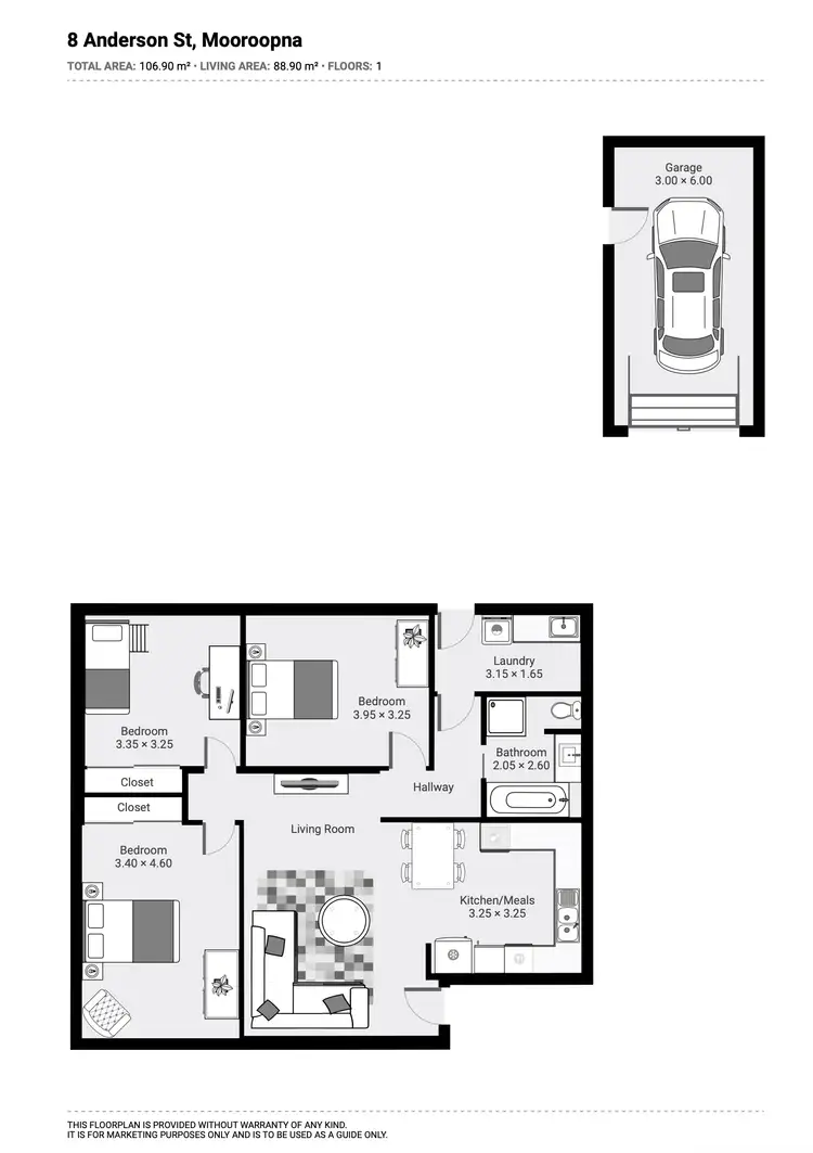 Floorplan of Homely house listing, 8 Anderson Street, Mooroopna VIC 3629