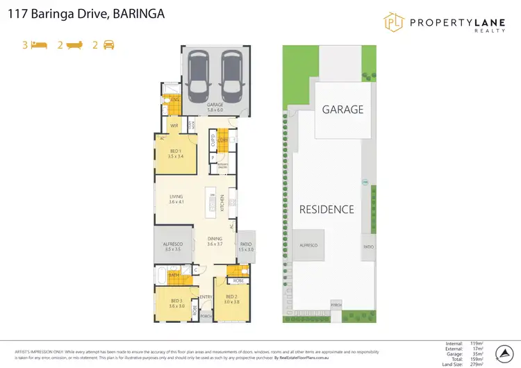 Floorplan of Homely house listing, 117 Baringa Drive, Baringa QLD 4551
