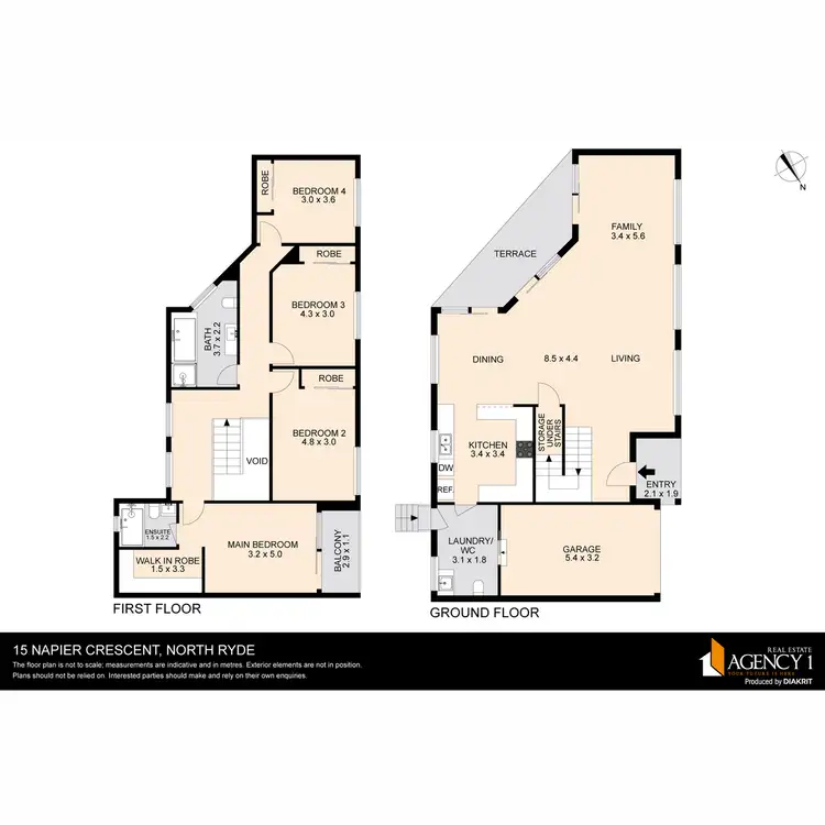Floorplan of Homely semi-detached listing, 15 Napier Crescent, North Ryde NSW 2113