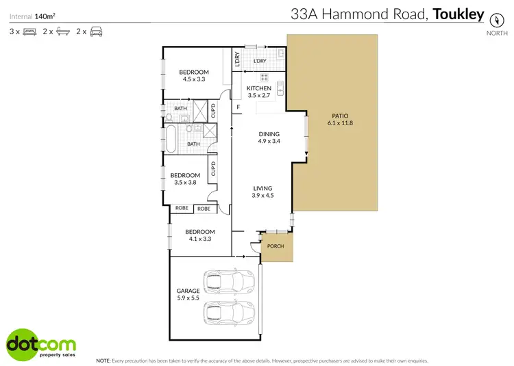 Floorplan of Homely semi-detached listing, 33A Hammond Road, Toukley NSW 2263