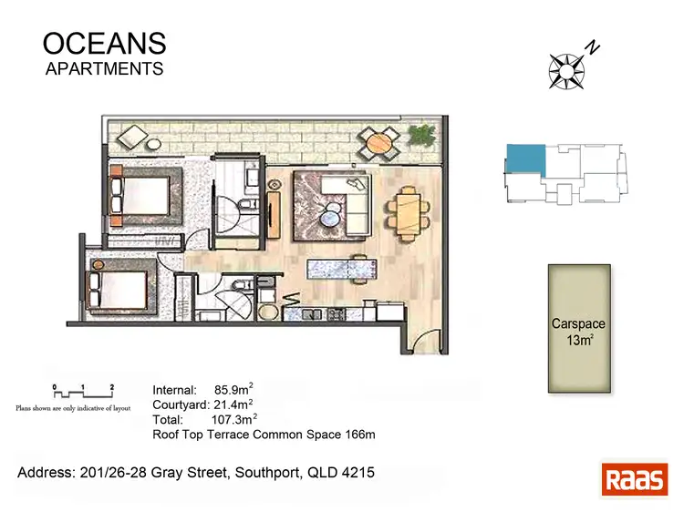 Floorplan of Homely unit listing, 201/26 Gray Street, Southport QLD 4215