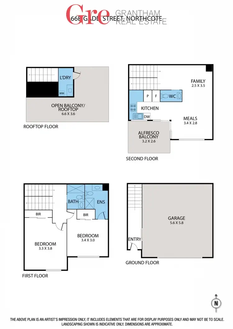 Floorplan of Homely townhouse listing, 66 Gadd Street, Northcote VIC 3070