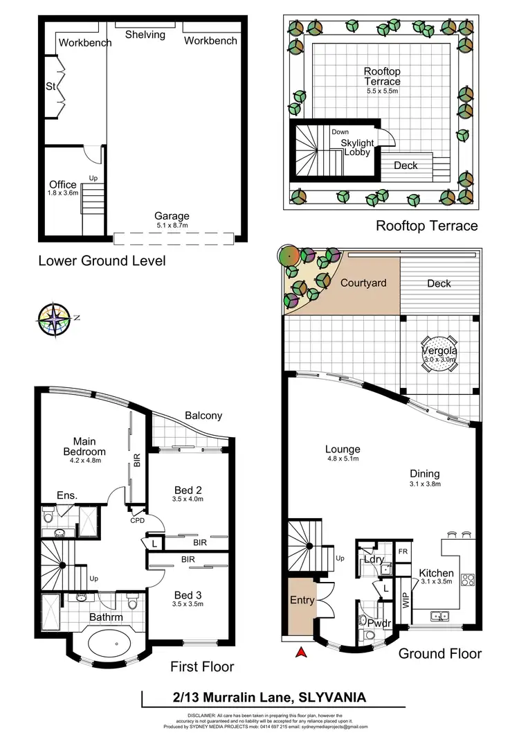 Floorplan of Homely townhouse listing, 2/13 Murralin Lane, Sylvania NSW 2224