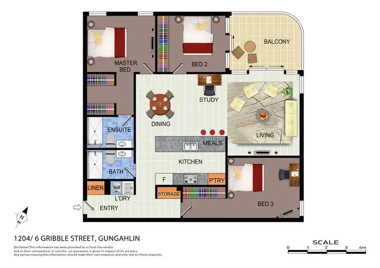 Floorplan of Homely apartment listing, 1204/6 Gribble Street, Gungahlin ACT 2912
