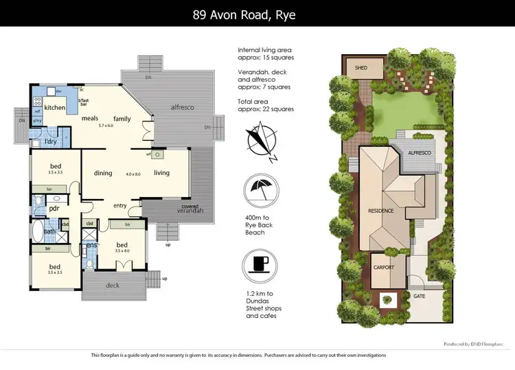 Floorplan of Homely house listing, 89 Avon Road, Rye VIC 3941