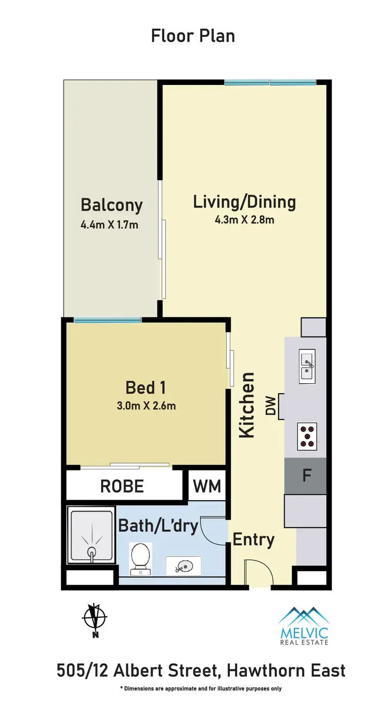 Floorplan of Homely apartment listing, 505/12 Albert Street, Hawthorn East VIC 3123