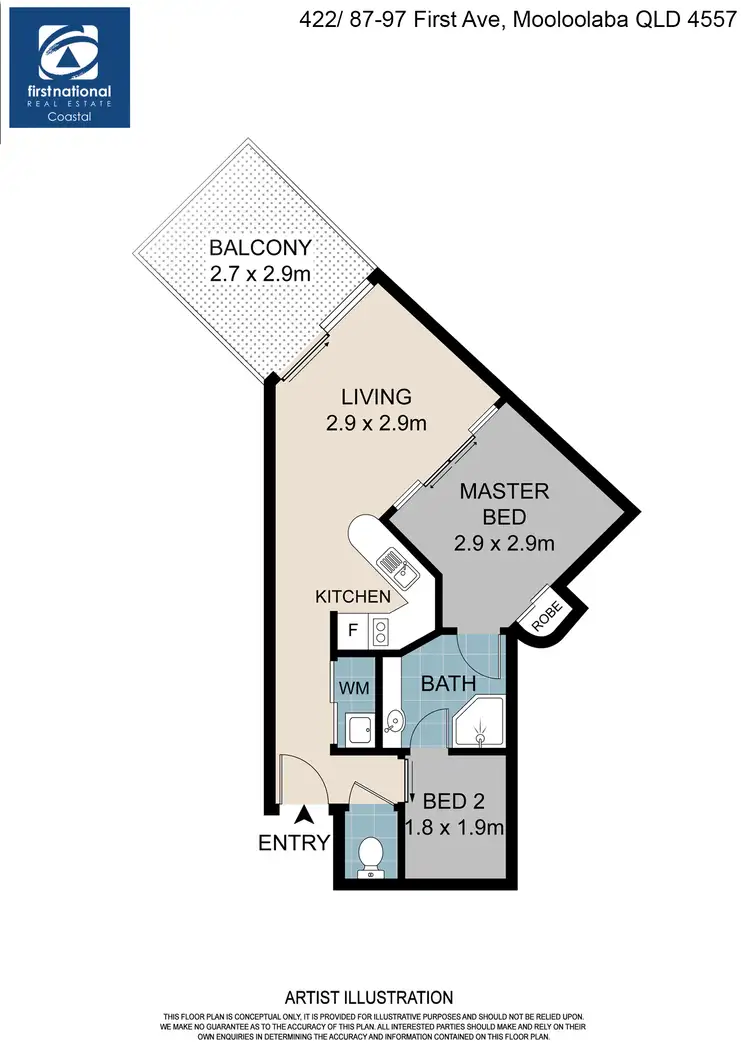Floorplan of Homely unit listing, 422/87-97 First Avenue, Mooloolaba QLD 4557