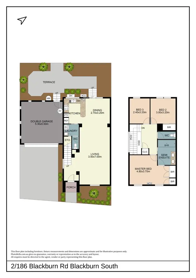 Floorplan of Homely townhouse listing, 2/186 Blackburn Road, Blackburn South VIC 3130