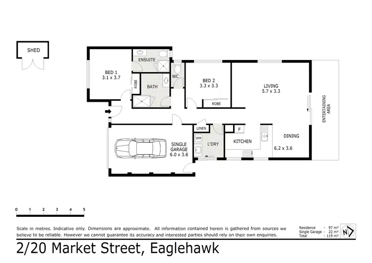 Floorplan of Homely unit listing, 2/20 Market Street, Eaglehawk VIC 3556